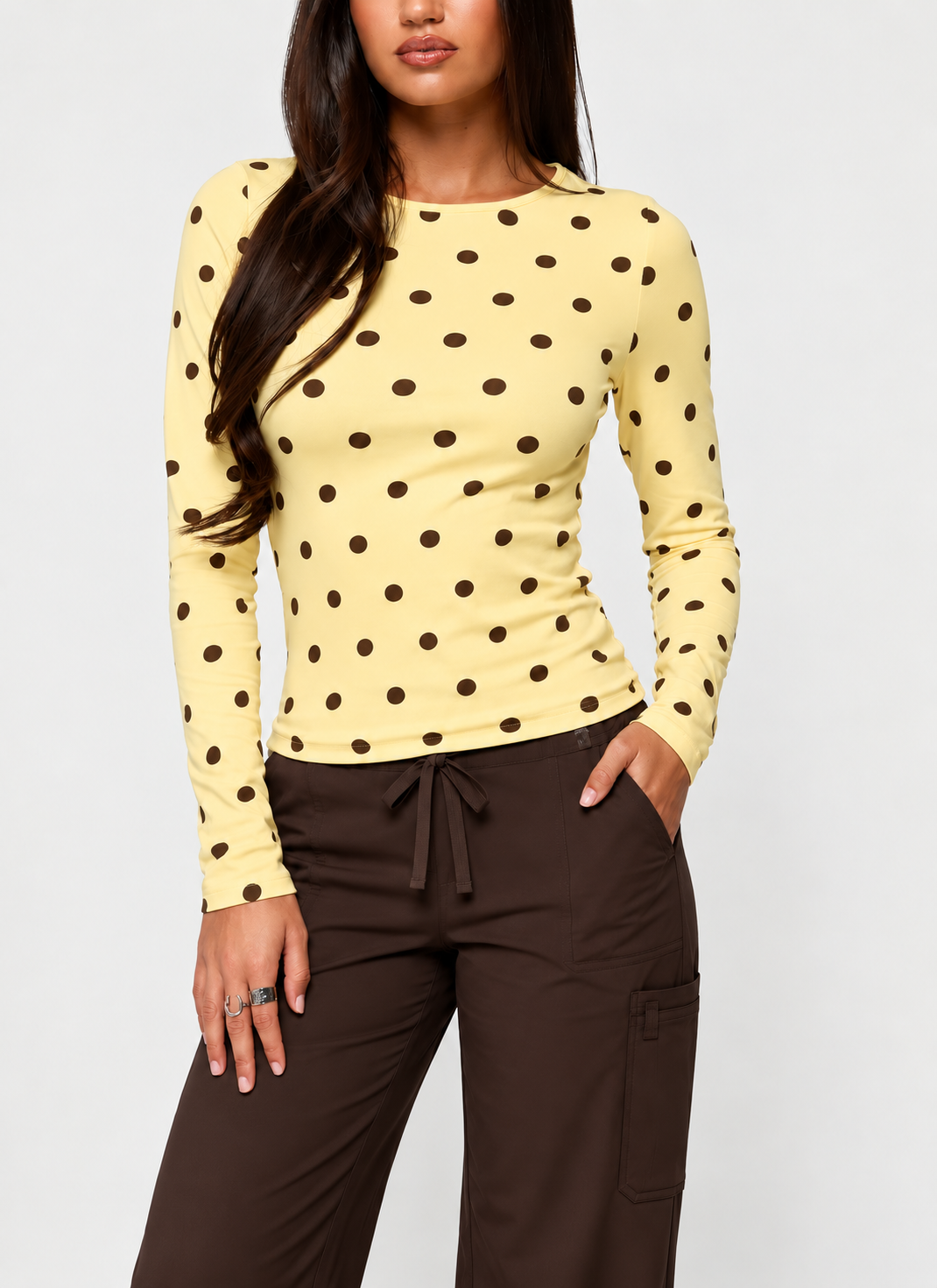 Women’s Polka Dot Slim-Fit Long Sleeve Underscrub